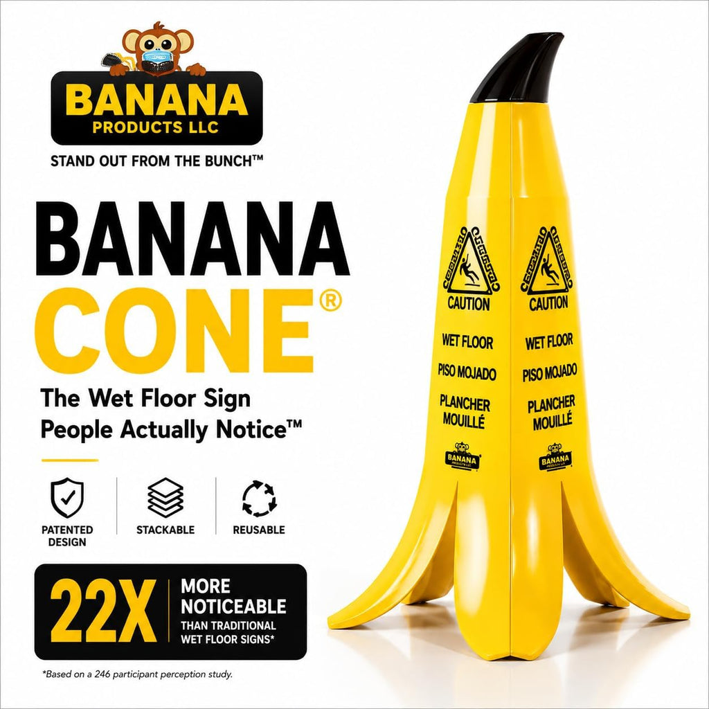 Banana Cone Wet Floor Signs (Case of 6) - Caution Safety Signs