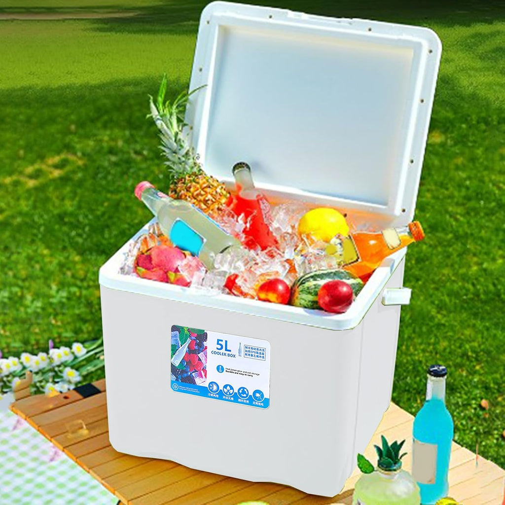 Portable Camping Cooler with Handle 5L Ice Cooler Small Hard Travel Coolers | Leak-Proof Outdoor Ice Chest Keeps Ice