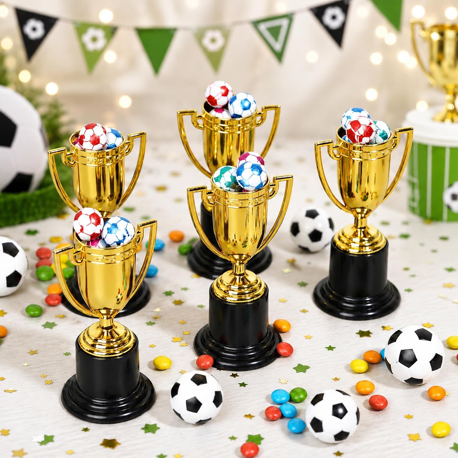 Mini Trophies, 4 Inch Mini Gold Award Trophy Cup, Plastic Gold Award Trophy Cups, Golden Award Trophy Cups Set for