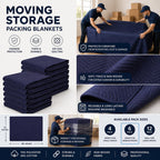 Moving Storage Packing Blankets, 80 x 72 Inches, Midnight, 4 Pack
