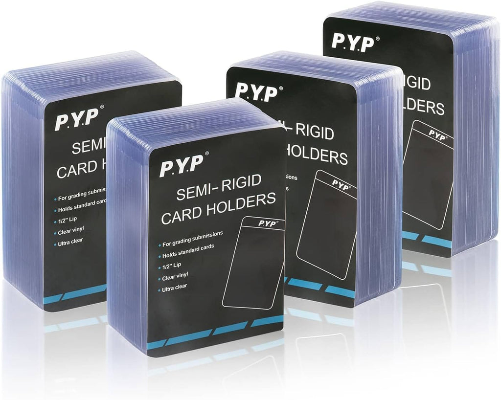 200ct Semi Rigid Card Holders - Card Sleeves for Trading Card with 1/2" Lip Sleeves Fit Standard Grading Cards