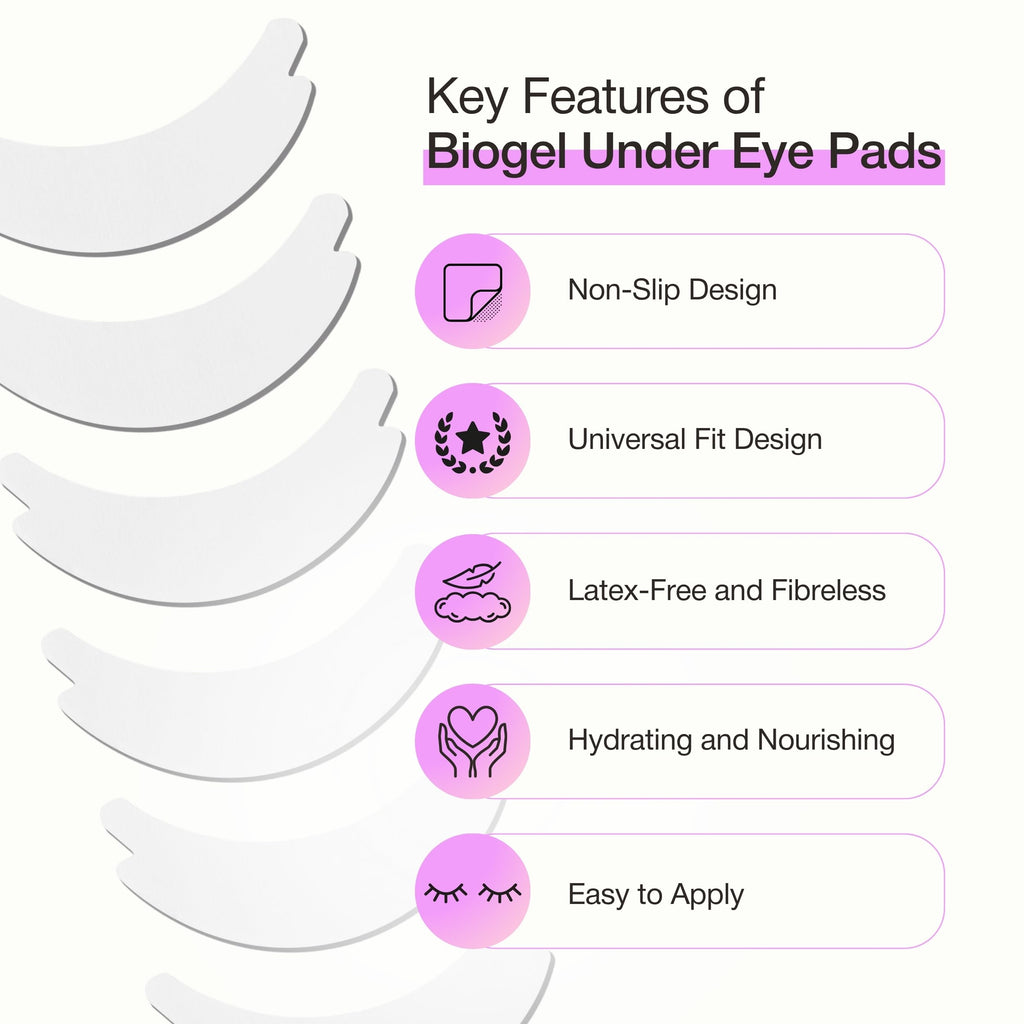 Biogel Eye Pads 10 Pairs, Under Eye Patches for Lash Extensions