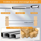 80 Pack 3/16" Stainless Steel Cable Railing Hardware Kit, Silver