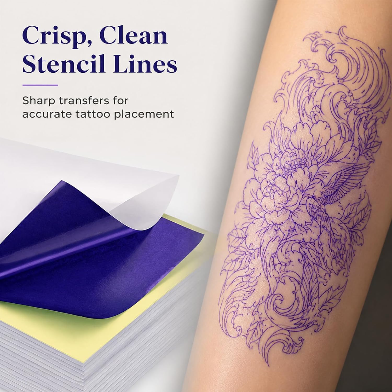 Tattoo Transfer Paper 50 Sheets A4 Size 4-Layer Tattoo Stencil Paper
