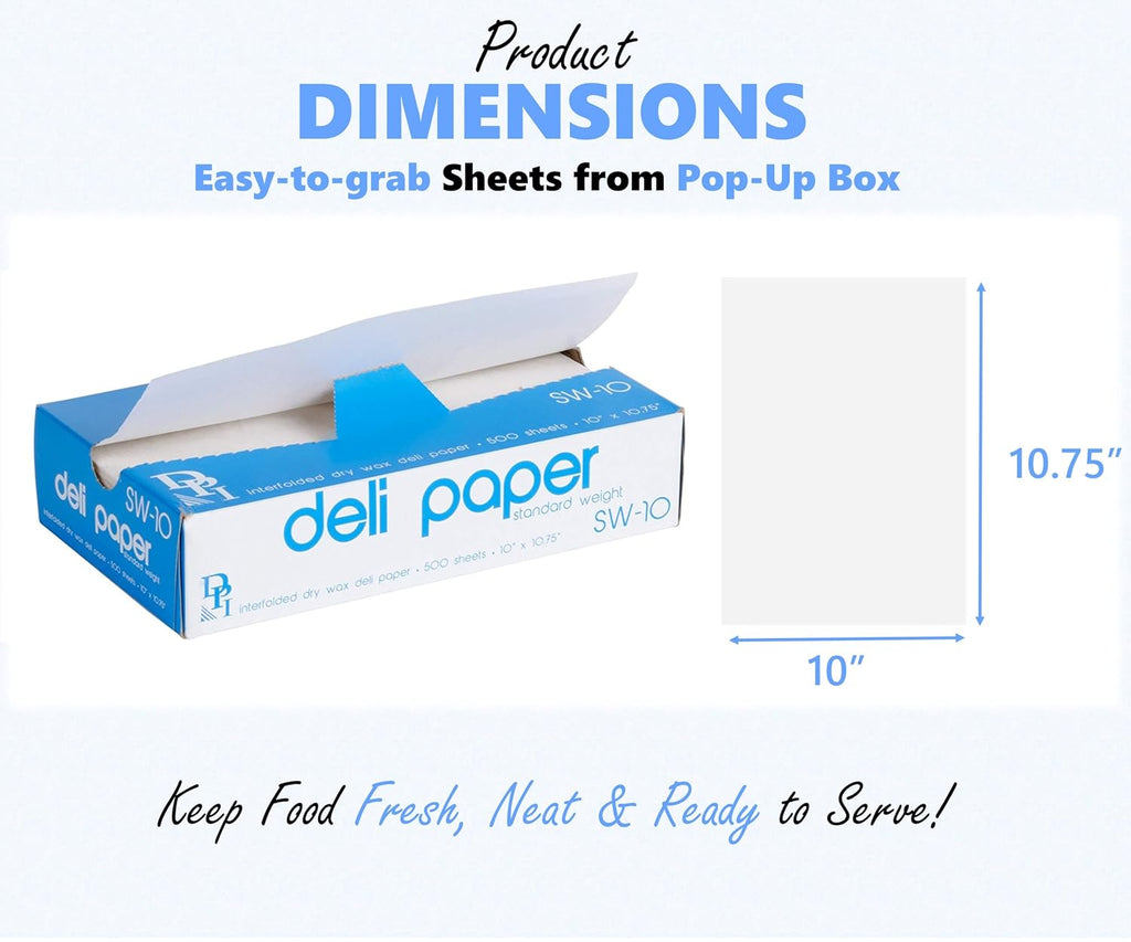 10" x 10 3/4" Interfolded Deli Wrap Wax Paper