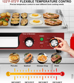 14"x11.8" Commercial Electric Griddle with 5 Minute Reminder Timer