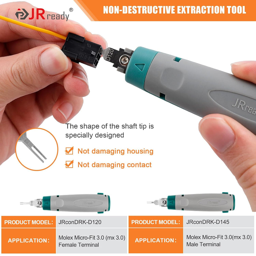 JRready Micro-Fit 3.0 Connector Kit 2 4 6 8 Pin with Pin Extractors