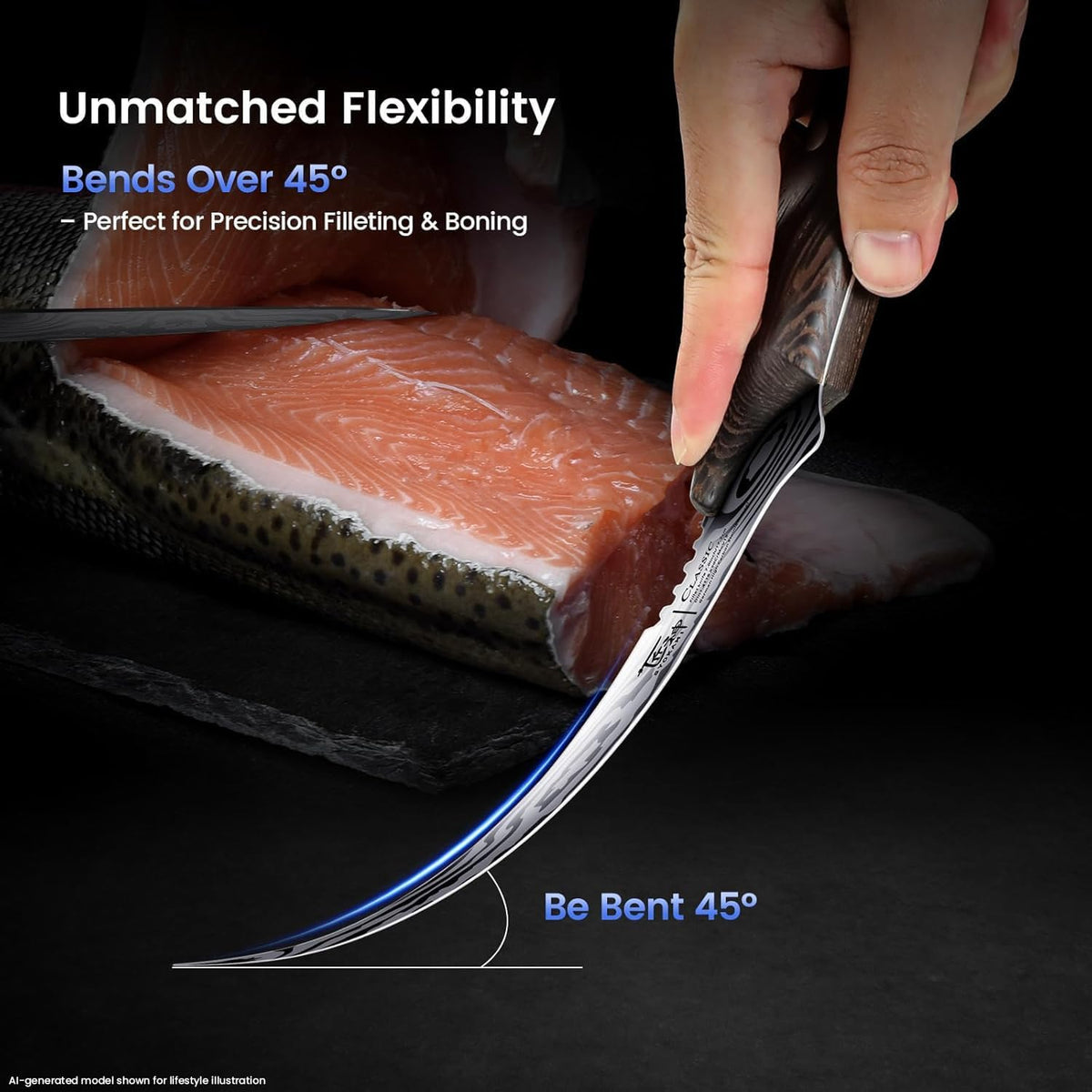 Fillet Knife for Fish, Razor Sharp 7.2 Inch Boning Knife