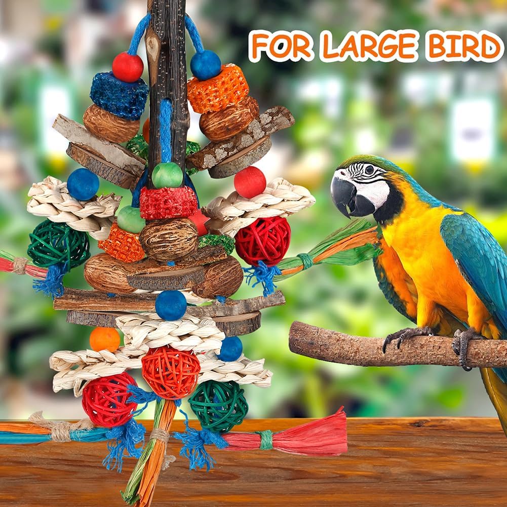 Bird Toys,Parrot Toys Exciting Chewing Fun for Parakeets,Cockatiels,Conures,Lovebirds,African Gray Cockatoos Amazon