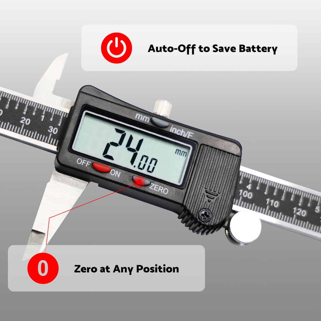 S&F STEAD & FAST Digital Caliper Measuring Tool 6 inch, Auto-Off