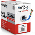 Cmple - Cat5e Plenum Cable 1000ft, CMP, Blue 350MHz Gigabit Ethernet Solid Network Internet Bulk UTP