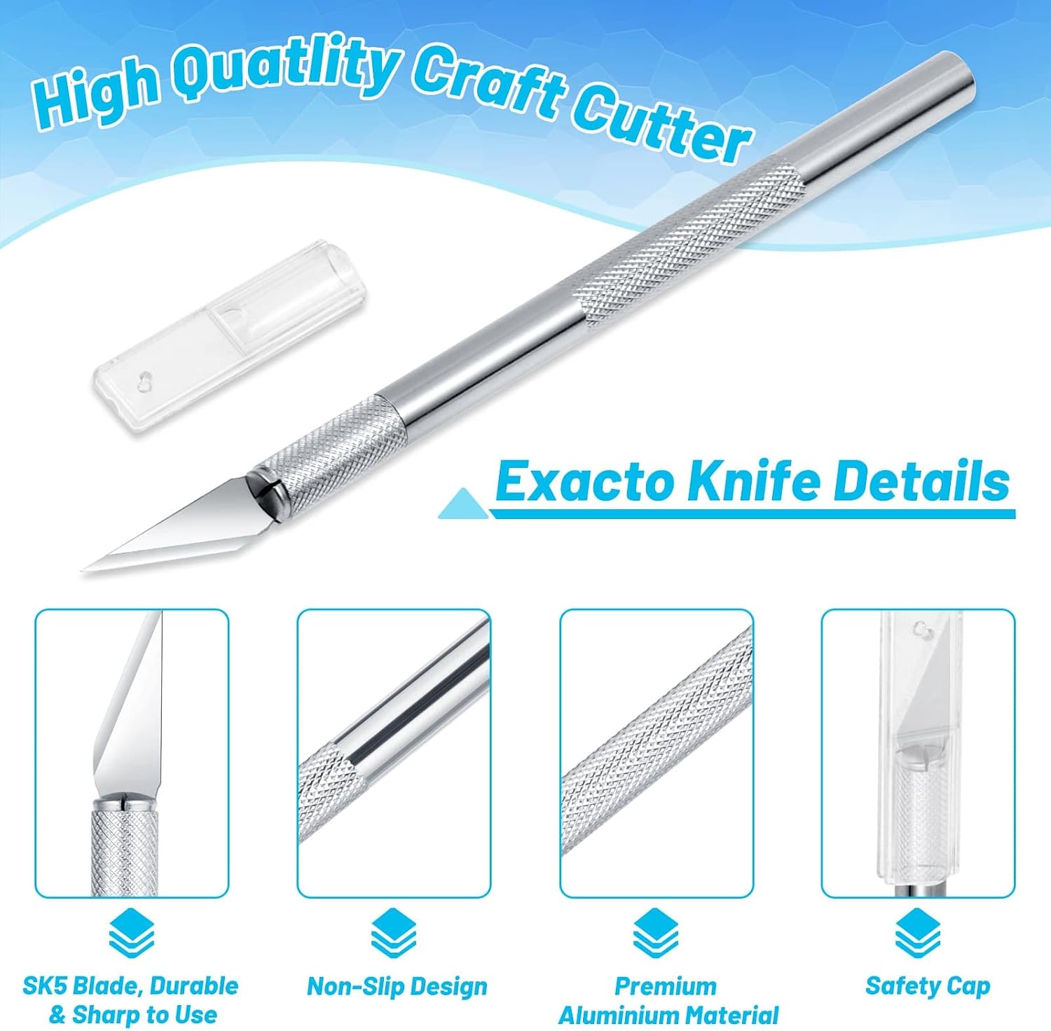 Exacto Knife Hobby Cutter with A4 Self Healing Cutting Mat Hobby Knife Set with 30 PCS Exacto Blades Precision Art