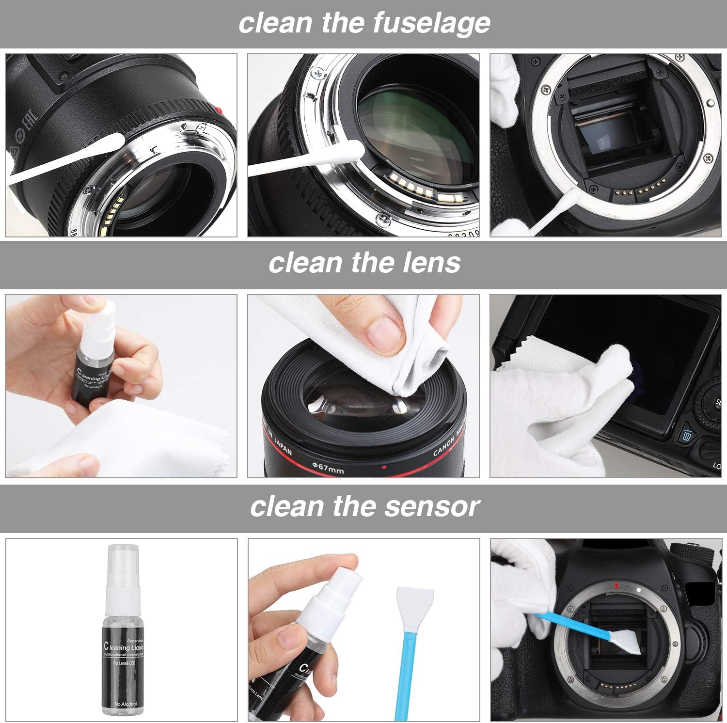 14-in-1 Camera Lens Cleaning Kit - Mirrorless & DSLR Sensor Cleaning Kit for Canon, Sony, Nikon Including Lens