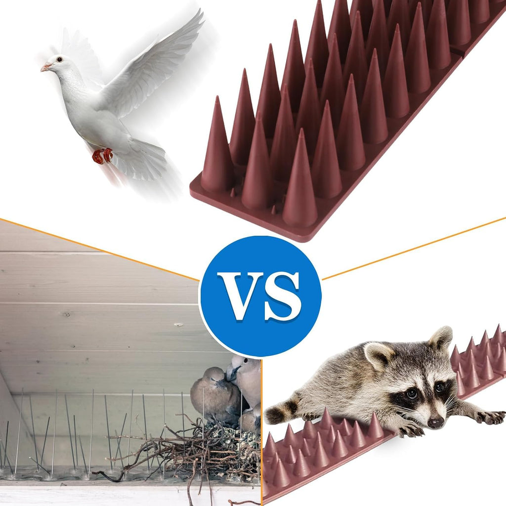 Bird Spikes, 20 Pack Pigeon Squirrel Raccoon Cat Deterrent Spike Outside Anti Robin Defender Outdoor to Keep Birds