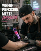 Wireless Rotary Tattoo Gun with Dual Batteries, 6 Stroke Settings