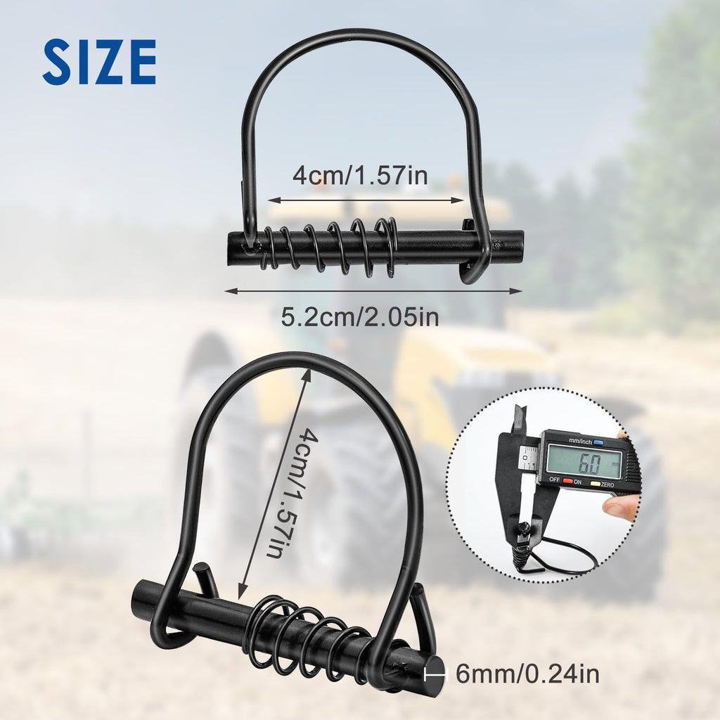 16PCS Silent Shaft Locking Pin with Spring for Hunting,1/4" x 2-1/20" Black