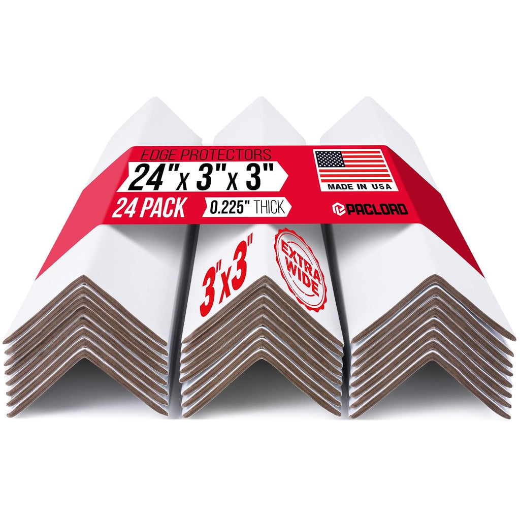 Extra-Wide 24" x 3" x 3" Reinforced Cardboard Edge Protectors
