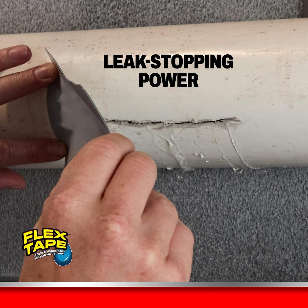 Flex Tape Strong Rubberized Waterproof Tape, Gray, 4 in x 5 ft, 1-Pack