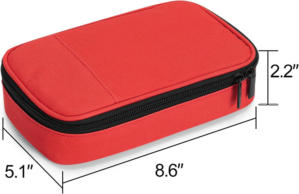 Diabetic Supplies Travel Case with 2 Detachable Pouches, Red
