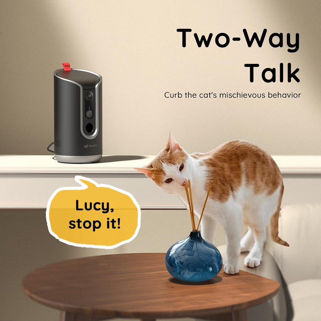 2K Pet Camera Treat Dispenser, AI Photo Album, Dog Camera with 360° Auto Tracking & 5G/2.4G WiFi, 2-Way Talk, Remote