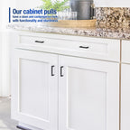 Matte Black Cabinet Pulls Slim Square Handles, 3 Inch, 30 Pack