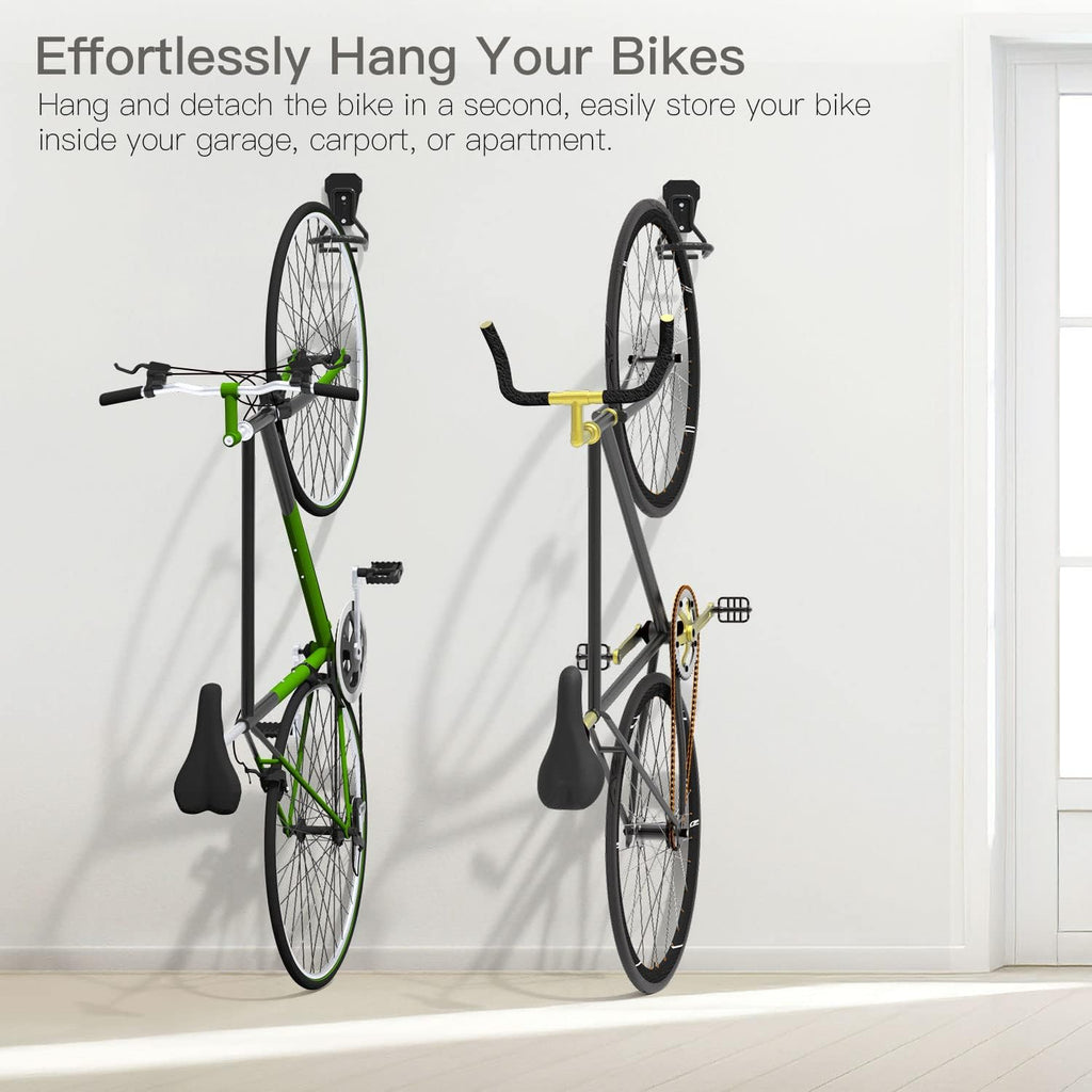 Bike Wall Mount with Fixed Hook, [4 Pack] Bike Storage Rack | Bike Rack Vertical Stand for Garage - Easily