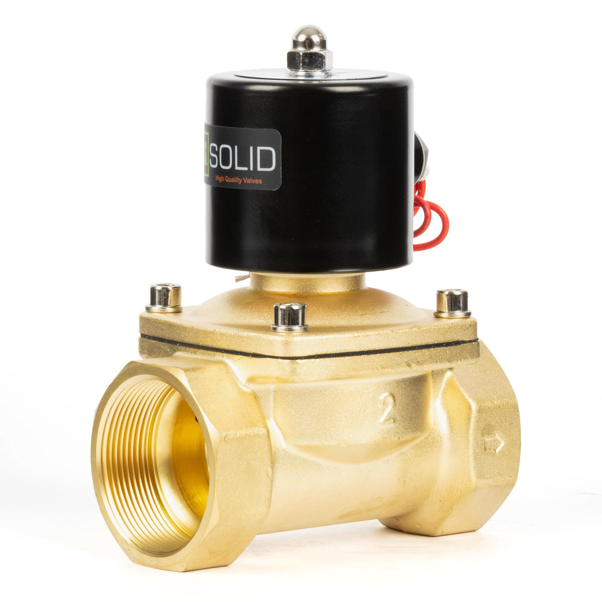U.S. Solid Brass Solenoid Valve 2" 24V DC Normally Closed