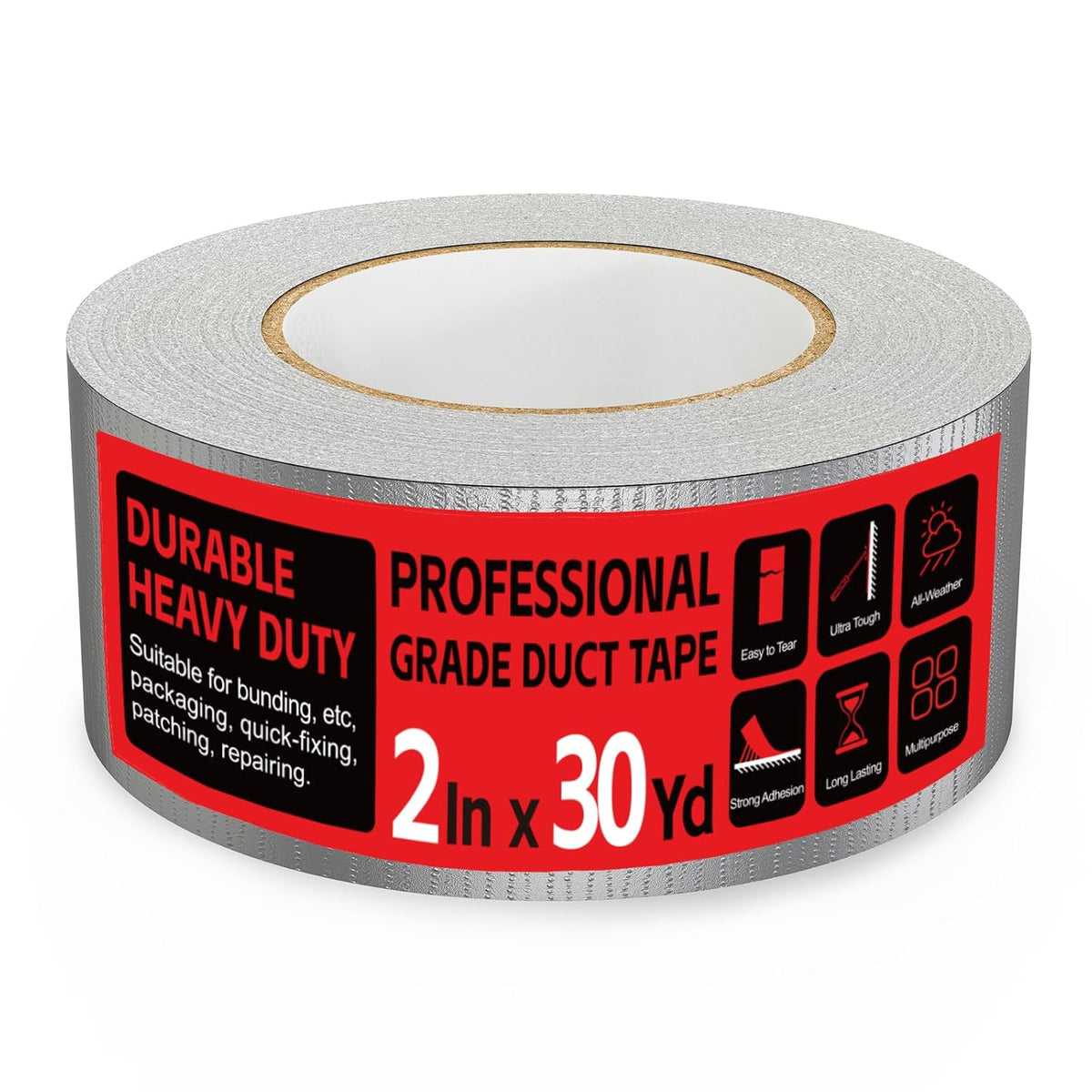 Duct Tape Heavy Duty Waterproof - 2 Inch x 30 Yard, Gray