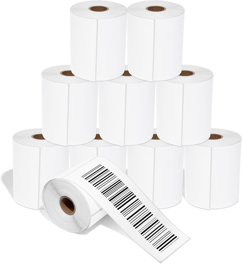4" X 8" Direct Thermal Labels (2000 Count, 10 Rolls) - Large | Shipping and Barcode Labels, Thermal Sticker Roll for