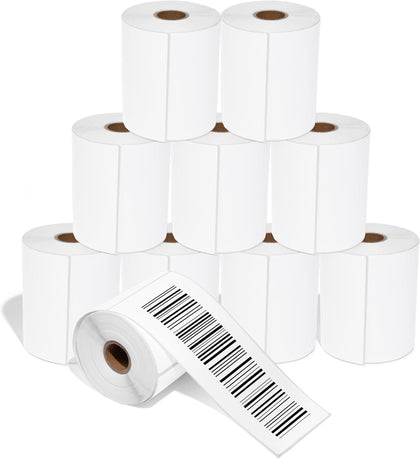 4" X 8" Direct Thermal Labels (2000 Count, 10 Rolls) - Large | Shipping and Barcode Labels, Thermal Sticker Roll for