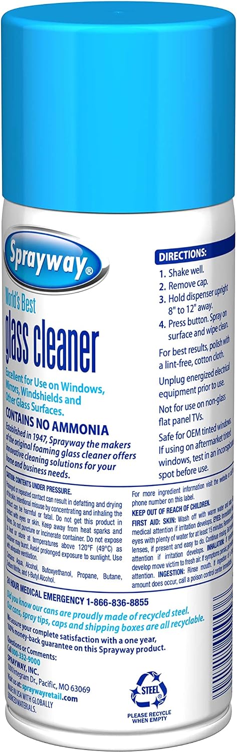 Ammonia-Free Glass Cleaner, Foaming Action - Streakless Shine, 15 Ounce (Pack of 1)