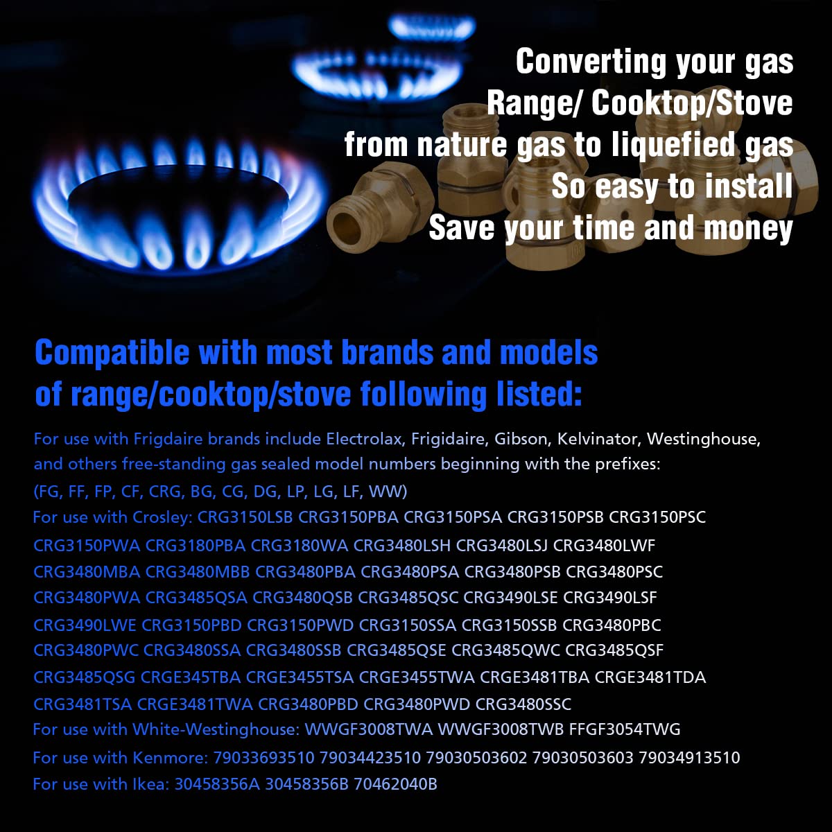 Anlvxin GRLP4 LP Gas to Propane Conversion Kit for Gas Stove Range