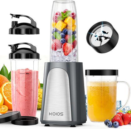 1000W Smoothie Blender, 15-in-1 Single Serve Set, Press-Twist Design | Personal Blender & Kitchen Countertop Smoothie
