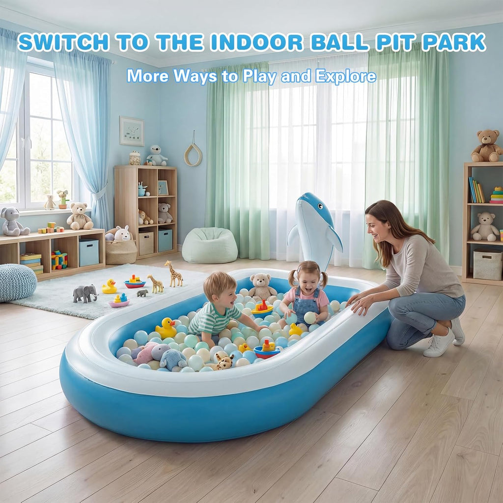 Splash Pads for Toddlers 1-3, Dolphin Toy Sprinkler for Kids, Outdoor Play Mat for Babies, 68" Backyard Inflatable