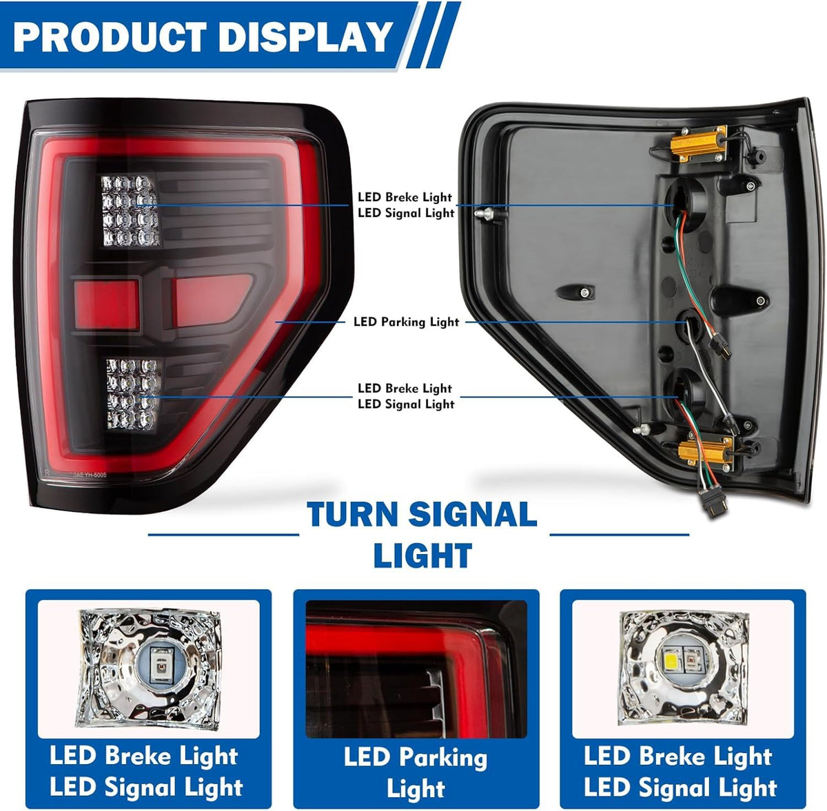 LED Tail Lights Assembly Compatible with 2009-2014 Ford F150