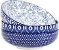 60 OZ Ceramic Serving Bowls, Set of 3, Vintage Blue