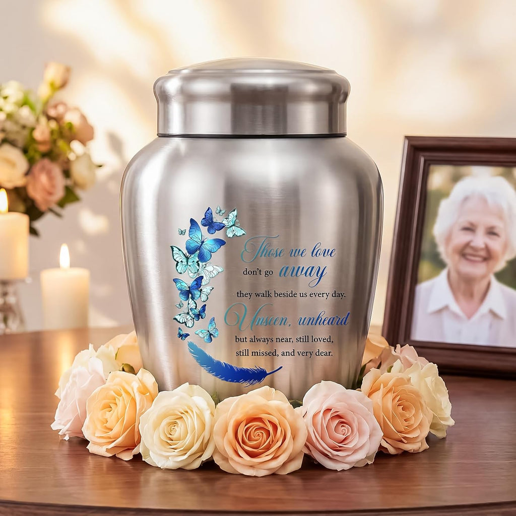 Urns for Human Ashes-Decorative Urns, Stainless Steel Urns Funeral Keepsake for Human Ashes Cremation Urn for Human