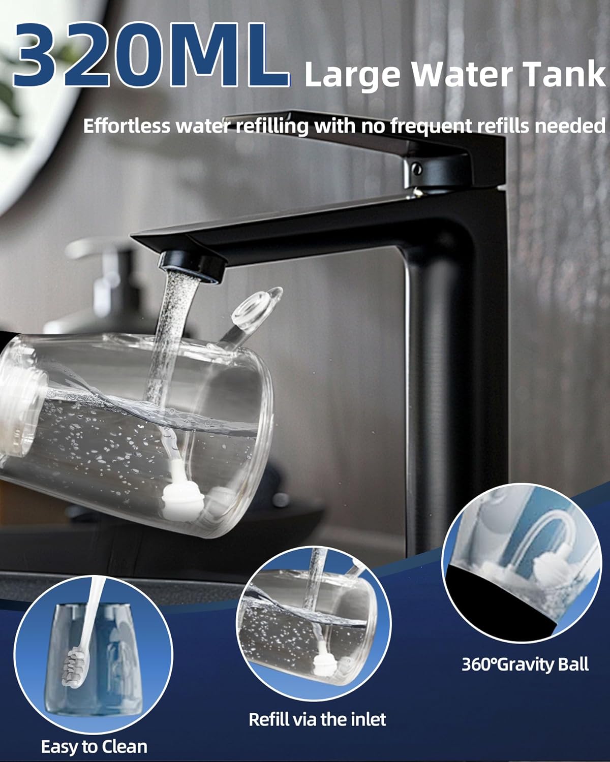 Water Flosser and Electric Toothbrush Combo,2-1 Oral Clean Kit, 5-Speed Sonic Electric Toothbrush & 4-Speed Portable