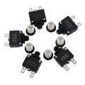 Tiwerlfe 5pcs Push Button Reset 5A 10A 15A 20A 30A Circuit Breakers with Automatic Reset 32VDC,AC125-250V with Quick Connect Terminals