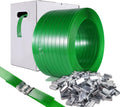 Packaging Strapping, Pallet Straps, Banding Strap (5/8" x 1500 ft x 0.035" PET Polyester Coil Roll and 100 Buckles)