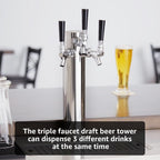 3 Tap Tower Kegerator Beer Tower, Keg Tower for Draft Beer System