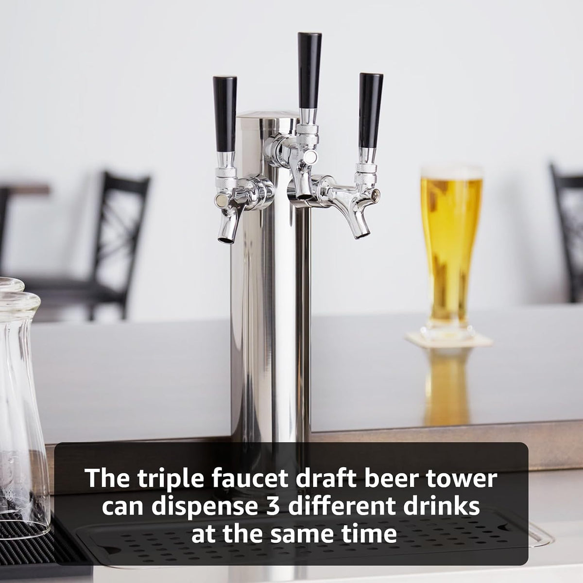 3 Tap Tower Kegerator Beer Tower, Keg Tower for Draft Beer System