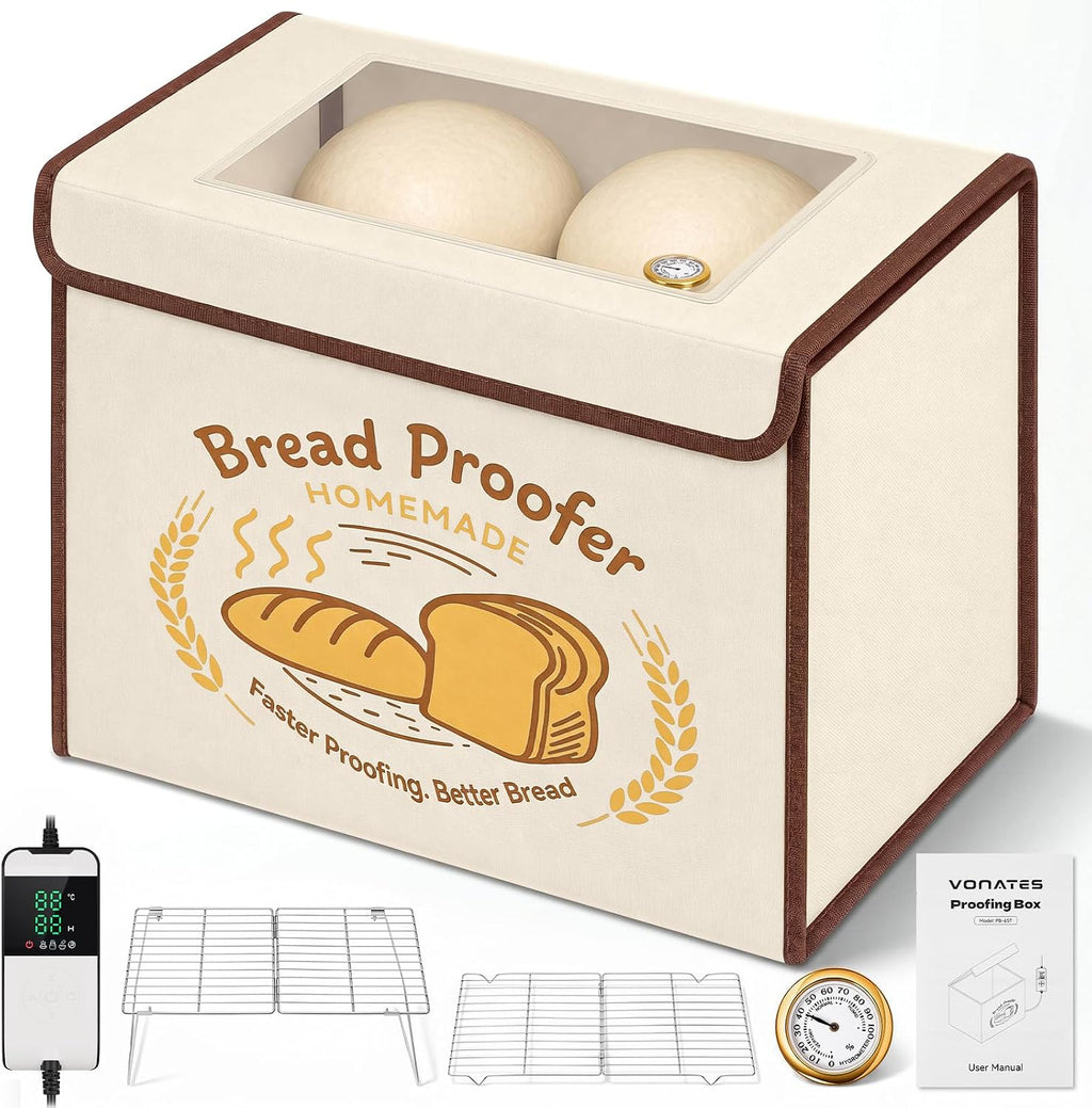 Extra Large Folding Bread Proofing Box with 50-113℉ Temp Control & 48H Timer, Dough Proofer with Hygrometer, Metal