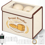 Extra Large Folding Bread Proofing Box with 50-113℉ Temp Control & 48H Timer, Dough Proofer with Hygrometer, Metal