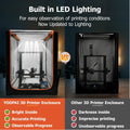 3D Printer Enclosure with LED Light+Low Noise Exhaust Fan