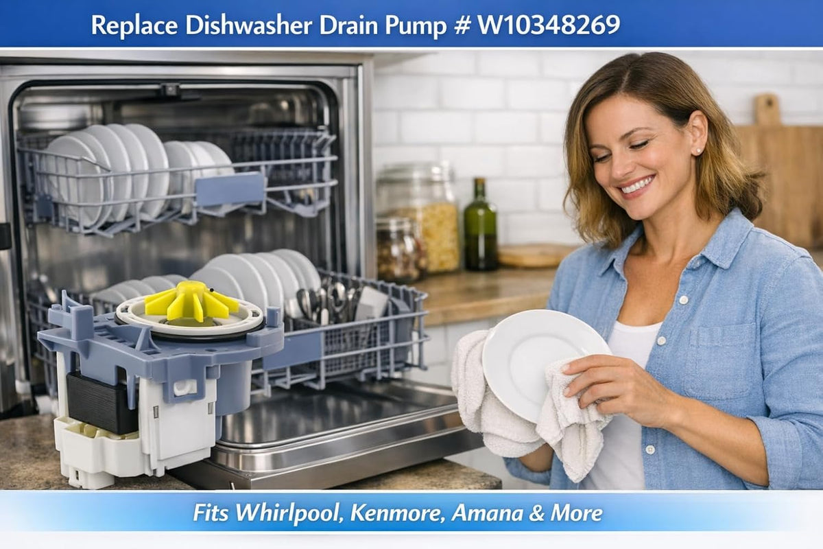 W10348269 Dishwasher Drain Pump Compatible with 66513483K902 MDBH949AWW1 WDF530PAYM7 Kitchen-Aid Kenmore Maytag Whirlpool Exact Replacement Part AP6020066 PS11753379