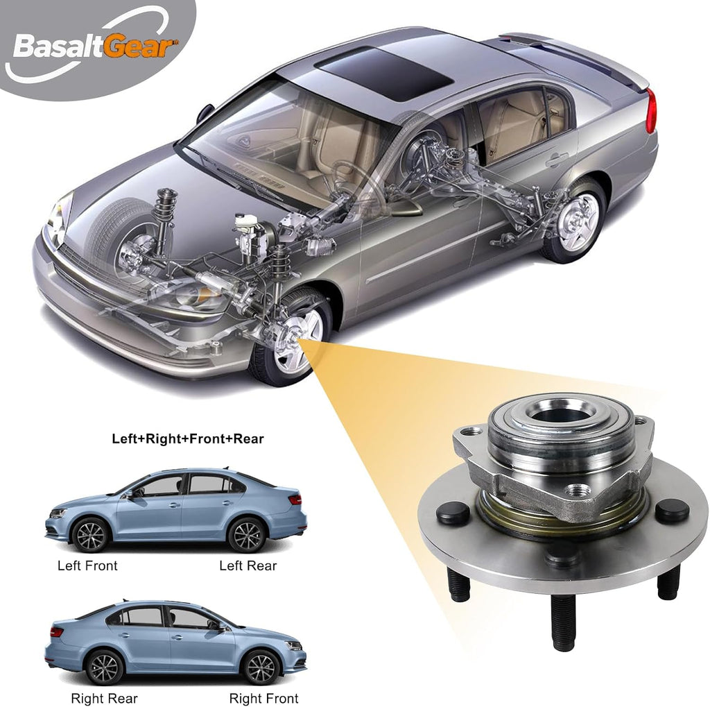 515072 Pair 2 Front Wheel Hub & Bearing Assembly for 2002-2008 Dodge Ram 1500 w/ 2-Wheel ABS