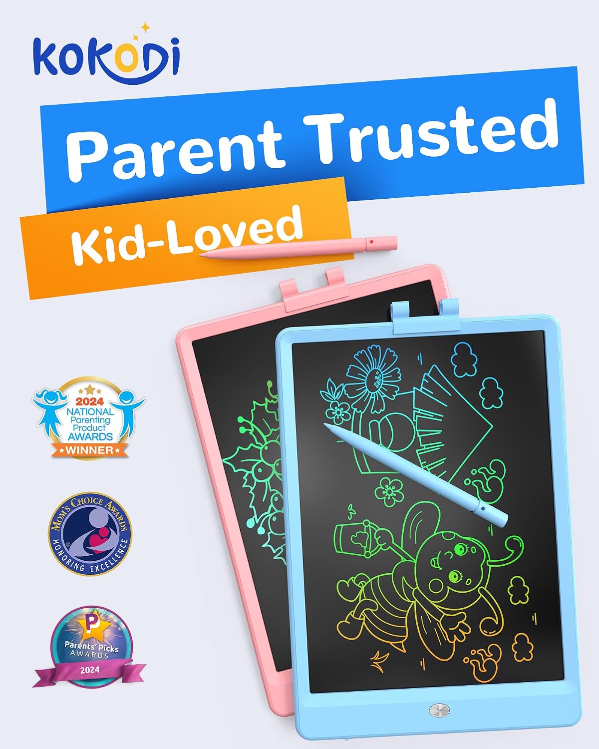 LCD Writing Tablet, Gifts for 3 Years Old Boys and Girls，10 Inch Colorful Doodle Board Drawing Tablet, Erasable
