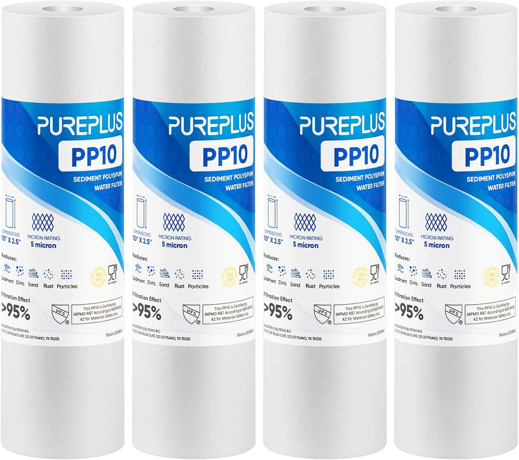 5 Micron 10" x 2.5" Whole House Sediment Home Water Filter Cartridge Replacement for Any 10 inch RO Unit, Culligan