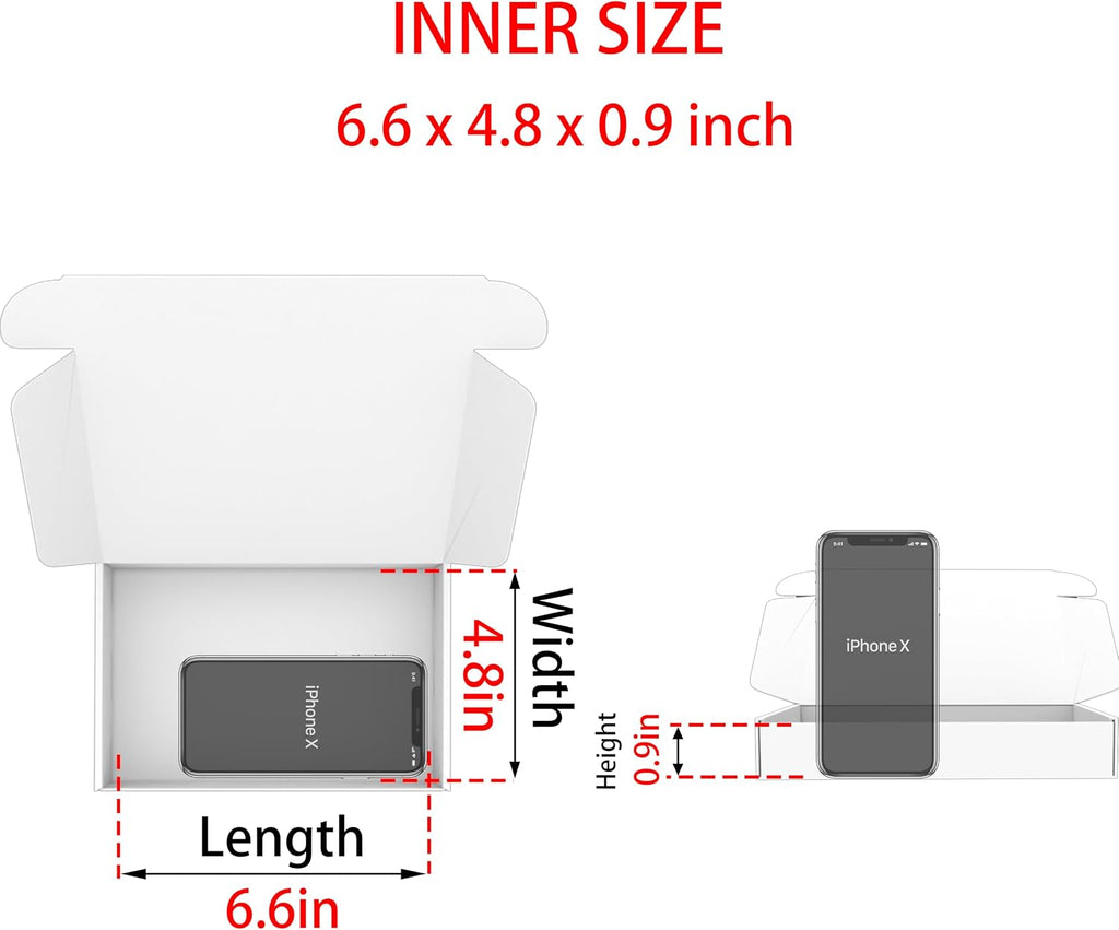 7x5x1 Shipping Boxes White Mailer Corrugated Cardboard Box Set of 100